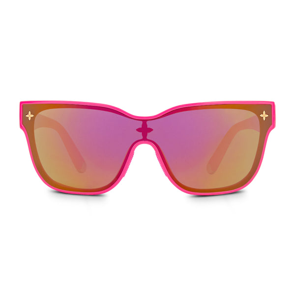 Louis Vuitton Lv Cut Logo-embossed Faceted-frame Acetate Sunglasses in Red
