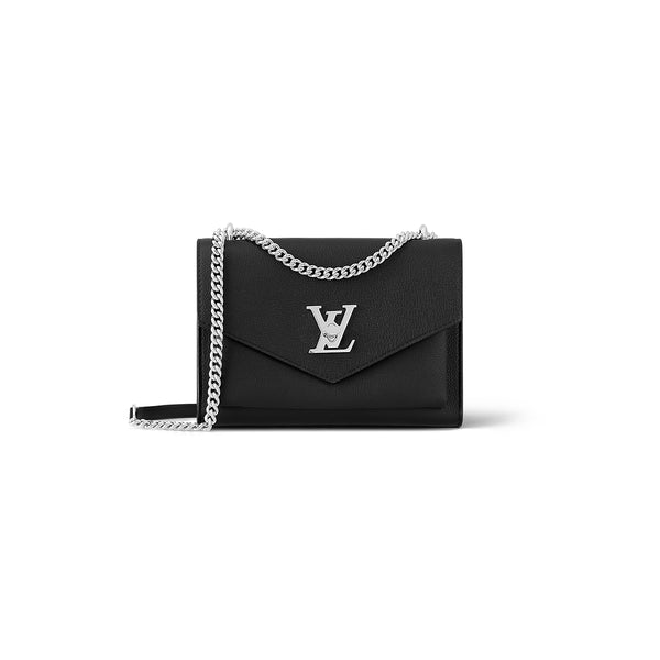 Louis Vuitton Black Grained Calfskin & Tufted Monogram on My Side mm - Handbag | Pre-owned & Certified | used Second Hand | Unisex